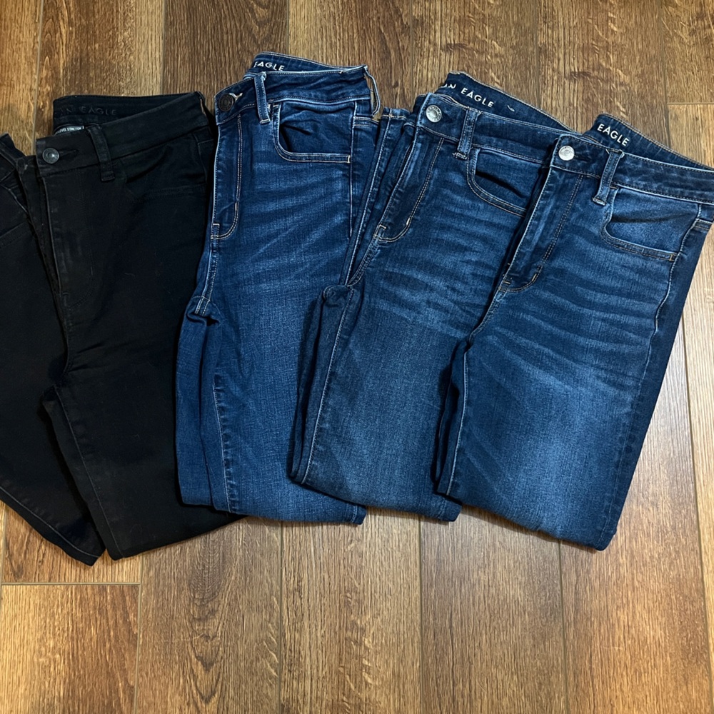American Eagle Black and Blue Jeans Set